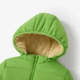 thumbnail image 3 of PatPat Baby Boy Winter Coats Girl Clothes Fleece Lined Hooded Puffer Jacket for Toddler Kids Solid Long Sleeve Warm Outerwear, Green, 5-6 Years, 3 of 8