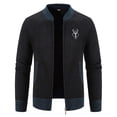 thumbnail image 2 of Fesfesfes Fleece Coat for Men's Fashion Fall And Winter Plaid Hooded Fleece Knitted Sweater Sweater Jacket On Sale, 2 of 5