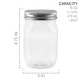 thumbnail image 4 of Cornucopia Brands 16-Ounce Clear Plastic Mason Jars (8-Pack, Silver Metal Lids); PET BPA-Free Mason Jars w/ One Piece Lids, 2-Cup/Pint Capacity, 4 of 6
