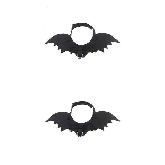 QualitChoice Halloween Animal de Compagnie Chauve-Souris Costumes pour Animaux Adorable Déguisement Accessoires de Transformation Jeu de Rôle Noir pour Chats Chiens S 2Ensemble