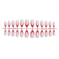thumbnail image 4 of Set de uñas postizas adhesivas Wisewo rojo French tip almendra, 24 piezas, 4 of 7