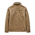 thumbnail image 4 of Winter Jackets for Men Warm Sherpa Button Down Thicken Long Sleeve Fleece Lined Big and Tall Vintage Outerwear with Pockets Khaki XL, 4 of 4
