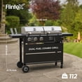 thumbnail image 3 of Flintex Propane Gas and Charcoal Grill Combo, Dual Fuel Outdoor BBQ Grill Stainless Steel Lids for Patio Garden Picnic Backyard Barbecue Cooking, 3 of 7