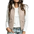 thumbnail image 4 of Hueook Vest for Women Sleeveless Zip Up Multi Pockets Casual Work Utility Vest Coat with Pockets Khaki M, 4 of 7