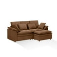 thumbnail image 2 of PARKWELL 87" Sectional Sofa,Modular Deep Seat Sofa Couch with Ottoman,Comfy Upholstered Sleeper Couch for Living Room, Apartment, Office, Brown, 2 of 7