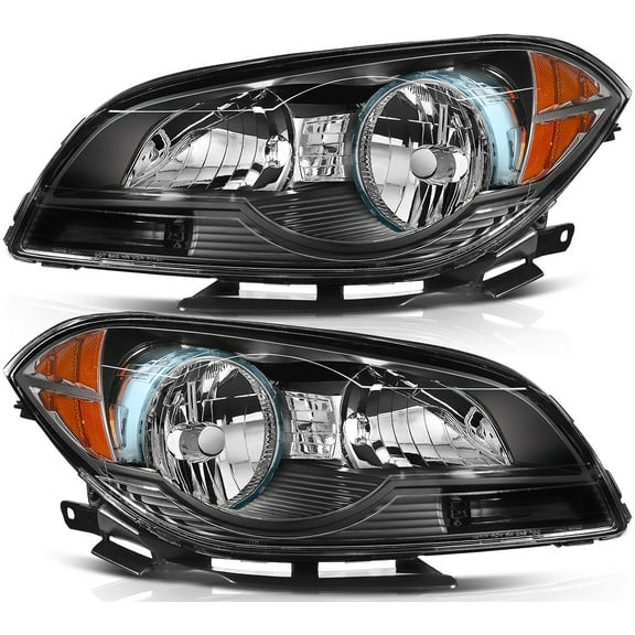 CCIYU headlights assembly For Chevrolet Malibu 2008-2012 With protective coating Black Housing Amber Reflector Clear Lens