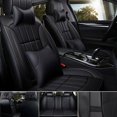 thumbnail image 2 of Deluxe 5D Leather Car Seat Cover Cushion Protector Full Set 5-Seat Universal Fit, 2 of 8