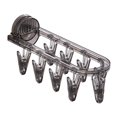 thumbnail image 1 of Colgador de secado plegable para ropa, colgador de secado por goteo de montaje en pared portátil con 9 Clips para sujetadores, calcetines, bufanda, , gris perfecl percha de viaje plegable, 1 of 8