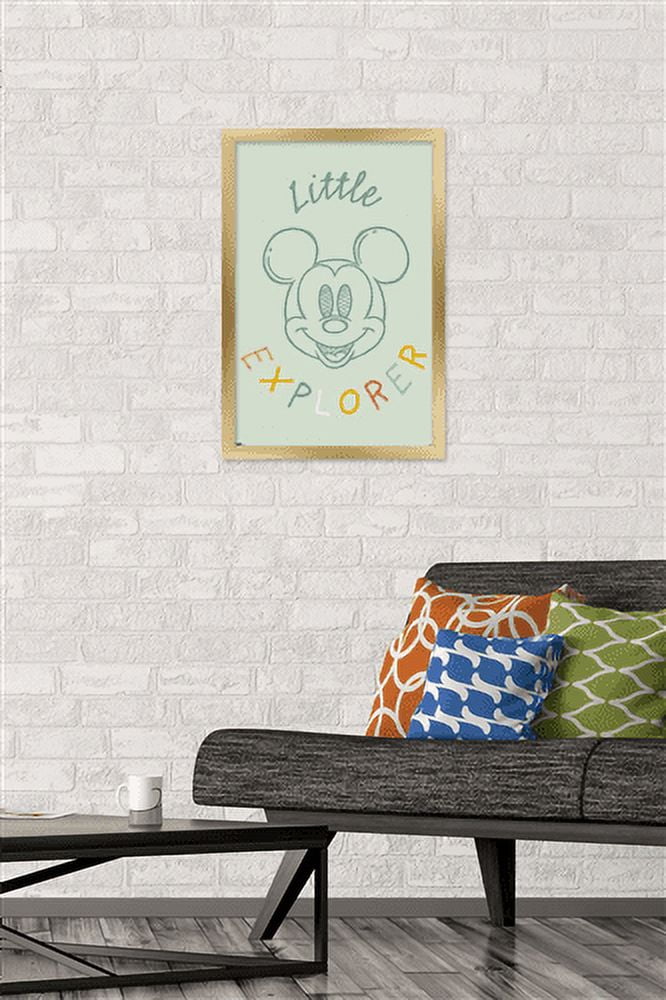 Disney Mickey Mouse - Little Explorer Wall Poster, 14.725" x 22.375", Framed