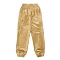 thumbnail image 5 of Kaerm Metallic Harem Pants for Girls Boys Hip Hop Street Dance Trousers Sweatpants Gymnastics Bottoms Gold 8, 5 of 6