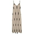 thumbnail image 6 of Vintage Brown Tiles Pattern Sleeveless Dress Loose Women's Dress Dresses Luxury Evening Dresses, 6 of 9