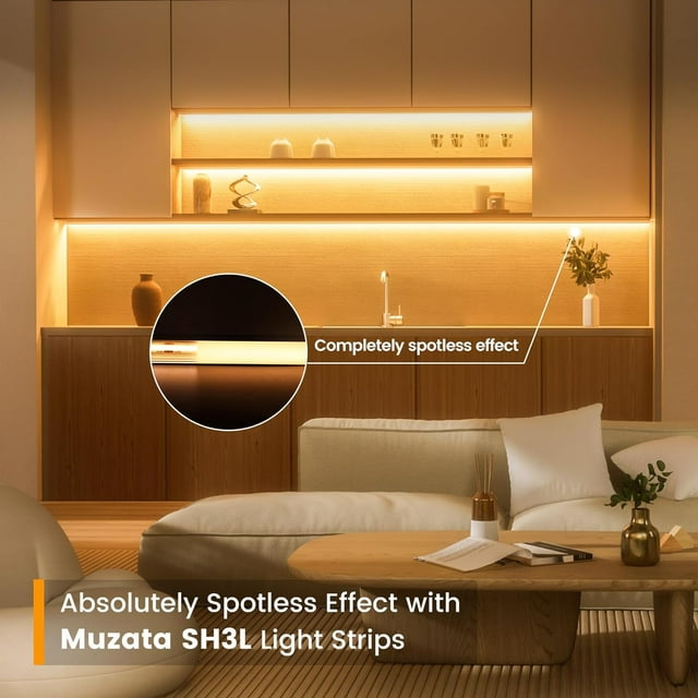 Muzata 6-Pack 3.3ft/1Meter U Shape LED Aluminum Channel System with Cover, End Caps and Mounting Clips Aluminum Profile for Under Cabinet LED Strip Light Installations U1SW WW LU1