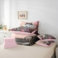 thumbnail image 6 of jejeloiu Cute Puppy Dogs 7-Piece Bedding Comforter Set,Pink Flowers Blossom King Bedding Sets For Girls Boys Reversible, 6 of 8