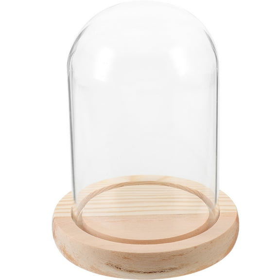 Topbathy Multiuse Clear Glass Dome with Base for Display Preserved Flowers and LED Light Embellishments