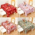 thumbnail image 4 of Rectangle Christmas Table Cloth  Washable Lovely Bow and Bell Printed Table Cover  Decorative Fabric Table Cover for Holiday and Indoor Use 59 x 71 Inch, 4 of 5