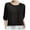 Black, variant on Summer Plus Size Tops for Womens Casualolid Color 1/2 Round-Neck Blouses