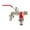 Red, variant on Green Outdoor Garden Faucet - Heavy Duty Brass Yard Spigot with Dual Outlets, Weather Resistant for Patio & Lawn Use