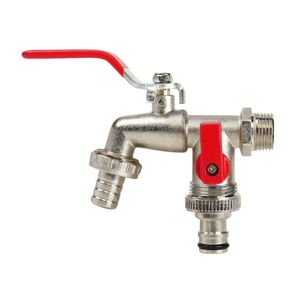 Gardening Alloy Faucet With One Inlet And Two Outlets Nipple Alloy Faucet