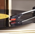 thumbnail image 4 of HZLSBL Gramófono vintage con salida Bluetooth Tocadiscos vintage Tocadiscos de gramófono retro para discos de vinilo de 7" 9" 12" 3 velocidades, Hi-Fi, hecho a mano por Pure Oak (oro blanco), 4 of 5