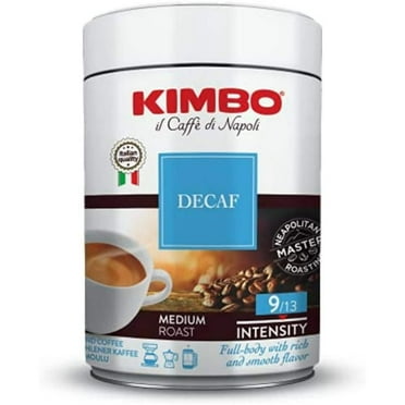 Kimbo Espresso Decanffeinato Ground Coffee - Blended And Roasted In Italy - Medium Roast With A Full-Body Rich And Smooth Flavor - 8.8 Oz Can