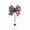 Multicolor A, variant on Patriotic Flag Retractable Badge Reel with Bow and Flower Design, Acrylic ID Badge Holder for Students and Office Workers