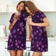 thumbnail image 4 of Easygdp Purple Snow Flakes Camisón de manga corta para mujer, informal, estampado, 4 of 6