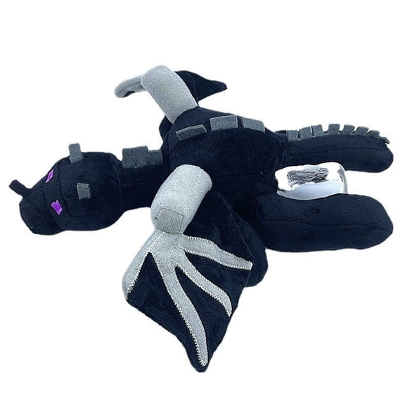 30cm Pixel Ender Dragon Plush Toy - 8-Bit Sandbox End Dimension Boss Stuffed Animal - Soft Washable Gamer Desk Decor for Teens & Adults