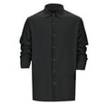 thumbnail image 2 of PEASKJP Men's Casual Button-Down Shirts Dress Shirt Button Down Retro Party Shirt Men Shirts (Black,XL), 2 of 5