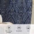 thumbnail image 6 of Navy Blue Semi Sheer Curtains Drapes for Living Room, Bedroom, French Doors Window 108 Inches Long, Boho Vintage Ethnic Tribe Abstract Art Rod Pocket Chiffon Curtain Drapery Voile Draperies Panel, 6 of 8