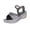 Silver, variant on DeHolifer Wedge Sandals For Women Comfortable Wedge Sandals Dressy Summer Low Wedges Womens Sandal Heels Dress Open Toe Ankle Strap Shoes
