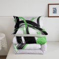 thumbnail image 5 of Homewish Swirl Lines Queen Comforter Set,Abstract Geometric Comforter Sets Queen,Green Black,Light Gray Reversible,3 Pieces,1 Comforter and 2 Pillowcases, 5 of 7