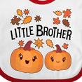 thumbnail image 4 of Inktastic Little Brother Pumpkins with Fall Leaves Boys Baby Bib, 4 of 4