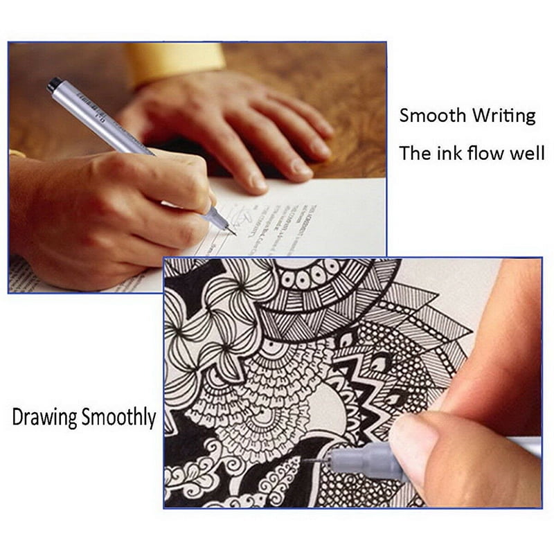 9PC Fine Liner Pens Superior Needle Art Drawing Set Signature Drawing Ink Brujb 
