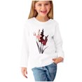 thumbnail image 2 of Odeerbi Toddler Girls Fall Winter Basic Layering T-Shirt Cute Print Basic Tees Long Sleeve Shirts Cute Crewneck Tops Dressy Casual Blouses Base Layer Toddler Clothes White, 2 of 5