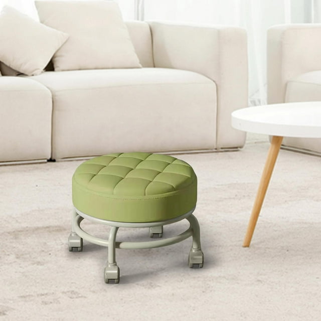 Low Roller Seat Low Noise Easy to Move Movable Mini Stool for Garage Library Green