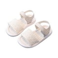 thumbnail image 2 of YHAJDS Girls Bow Sandals Solid Color Hook Loop Breathable Soft Sole Non Slip, 2 of 3