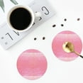 thumbnail image 5 of Bingfone Vintage Sparkly Pink Glitter Leather Drinks Coasters with Set of 6,Suitable for Home Kitchen,Coffee Cup Coasters Home Gift, 5 of 9