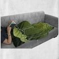 thumbnail image 5 of Tree Soft Flannel Fleece Throw Blanket, Graphics of Long Leafy with Floral Details, Cozy Plush for Indoor and Outdoor Use, 70" x 90", Olive Green Green, by Ambesonne, 5 of 5