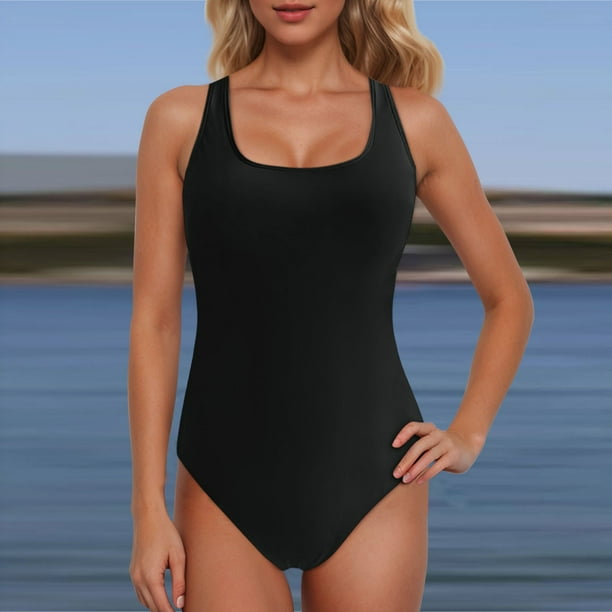 WILLBEST Traje de Baño Corto para Mujer, Traje de Baño deportivo con Espalda 2025 y Bloques de Color 3541