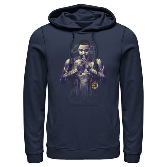 Men's Marvel Eternals Phastos Pull Over Hoodie Navy Blue Small