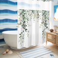 thumbnail image 5 of No Hook Shower Curtain, Eucalyptus Leaves Shower Curtains for Bathroom with See Through Top Window, Spring Sage Green Summer Botanical Waterproof & Washable Bath Curtain 60"x72", 5 of 9
