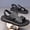 Black, variant on Embroidered Pattern Genuine Leather Two-Wear Men's Platform Sandals