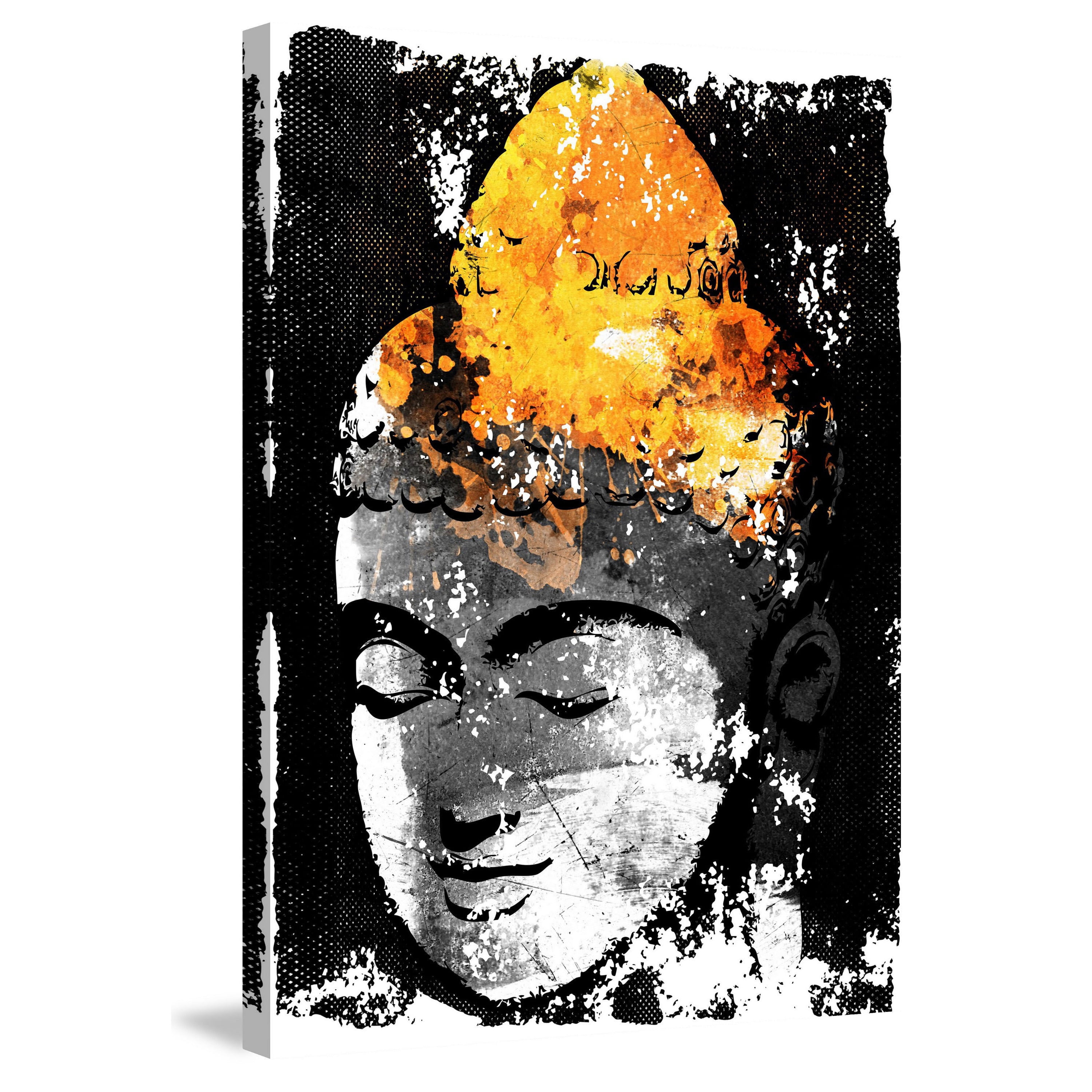 Marmont Hill "Buddha Black Gold" by Rick Martin Painting Print on Wrapped Canvas