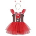 thumbnail image 5 of YiZYiF Girls Gingerbread Costume Christmas Party Dance Tutu Dress with Candy Cane Lollipop Hair Hoop Red 14, 5 of 7