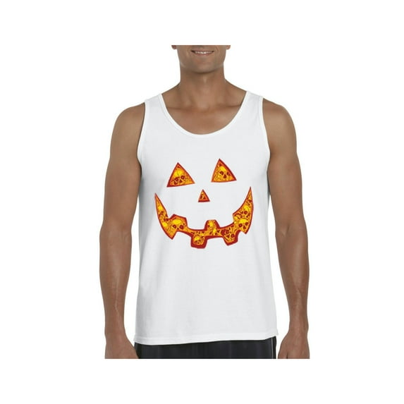 MmF - Men's Tank Top for Men, up to Men Size 3XL - Halloween Costume Pumpkin Face