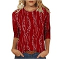 thumbnail image 2 of Neewe 3/4 Length Sleeve Womens Tops Casual V Neck Shirts Soft Basic Tees Business Work Blouses, 2 of 9