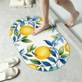 thumbnail image 2 of Ethnic Lemon Bath Mat Floral Leaves Diatomaceous Earth Bathroom Rugs Absorbent Stone Bath Mat Fast Drying Shower Rug Non Slip Doormat 15.7" x 23.6", 2 of 6