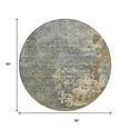 thumbnail image 3 of HomeRoots 618246 8 ft. Taupe, Gray & Beige Round Abstract Washable Indoor & Outdoor Area Rug, 3 of 5
