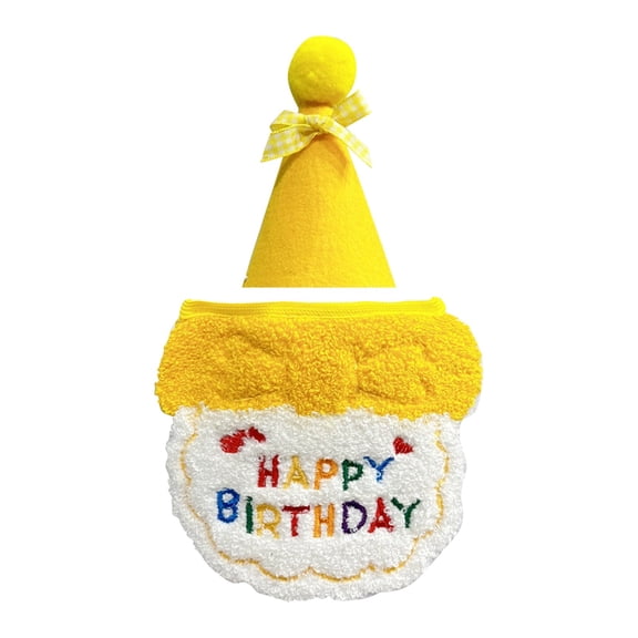 Cat And Dog Birthday Set, 1 Pet Birthday Hat And 1 Scarf Bib Decoration, Happy Birthday Embroidery For Kitten Puppy Small Dogs Cats Party Supplies