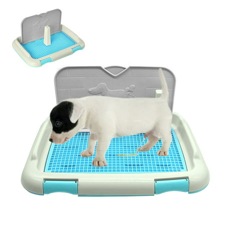 Portable Pet Dog Cat Toilet Tray with Column Urinal Bowl Pee Training